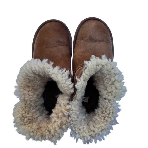 UGG Bailey Mini Zip Chestnut Suede Shearling Women’s Size 6 - Picture 8 of 15